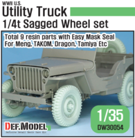 WW2 U.S Willys MB Sagged wheel set(2) (for Tamiya, Takom, Dragon, Meng 1/35) - Image 1