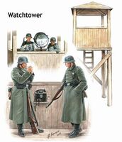 Watch Tower, 4 Figures, Watch tower with search light and phone