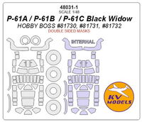 P-61A / P-61B  / P-61C Black Widow (HOBBY BOSS #81730, #81731, #81732) - (double sided) + wheels masks - Image 1